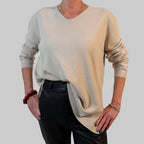 V-Feinstrickpullover