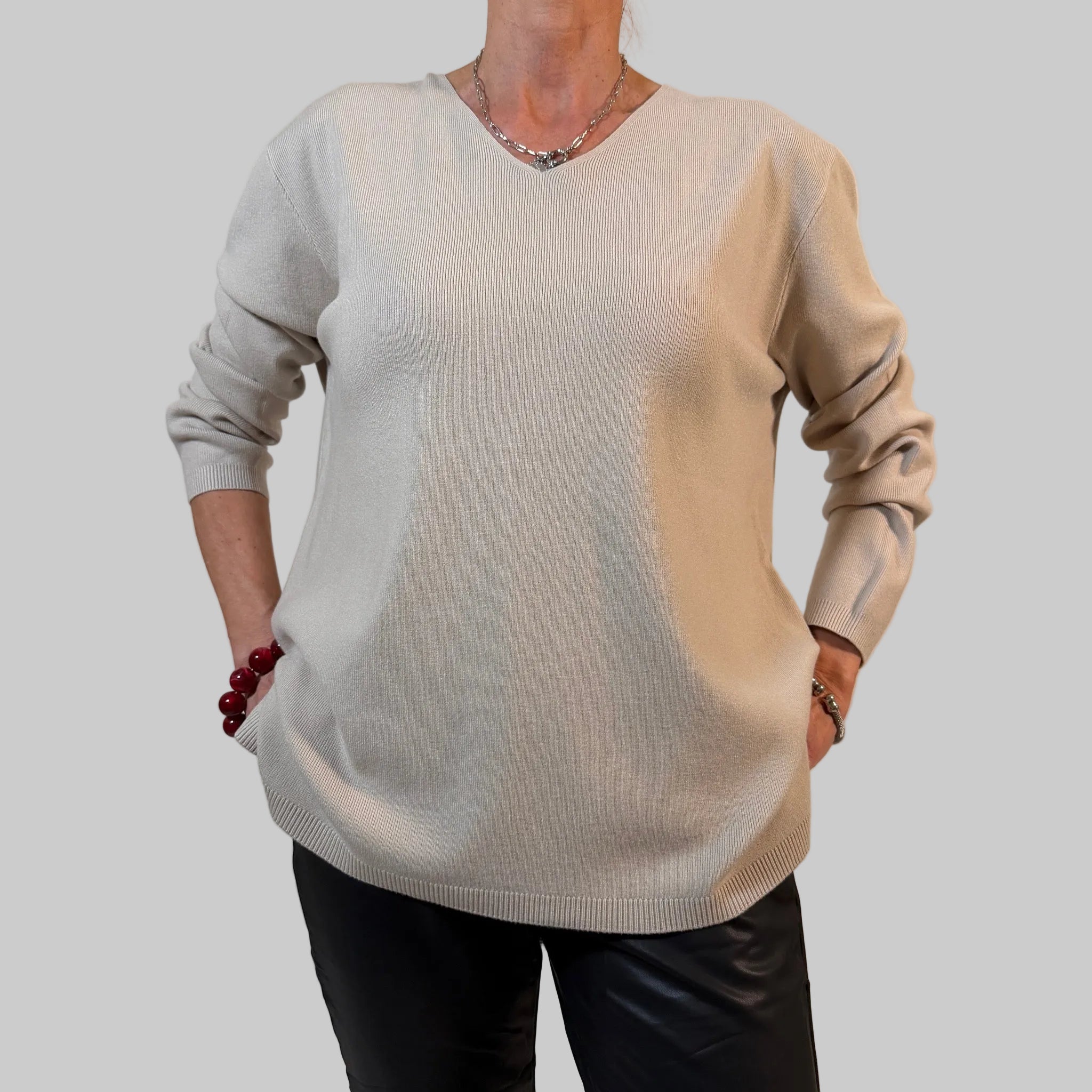 V-Feinstrickpullover