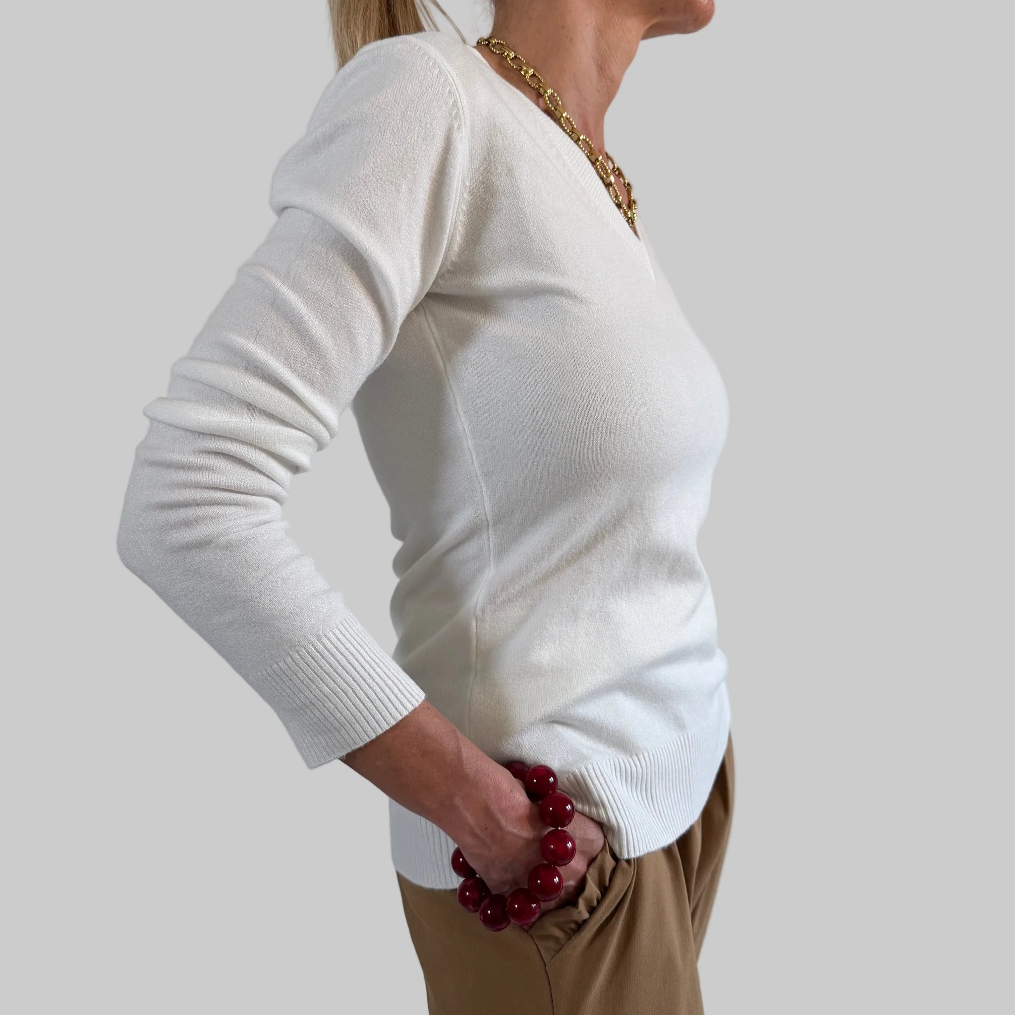 V-Feinstrickpullover - Slim Fit